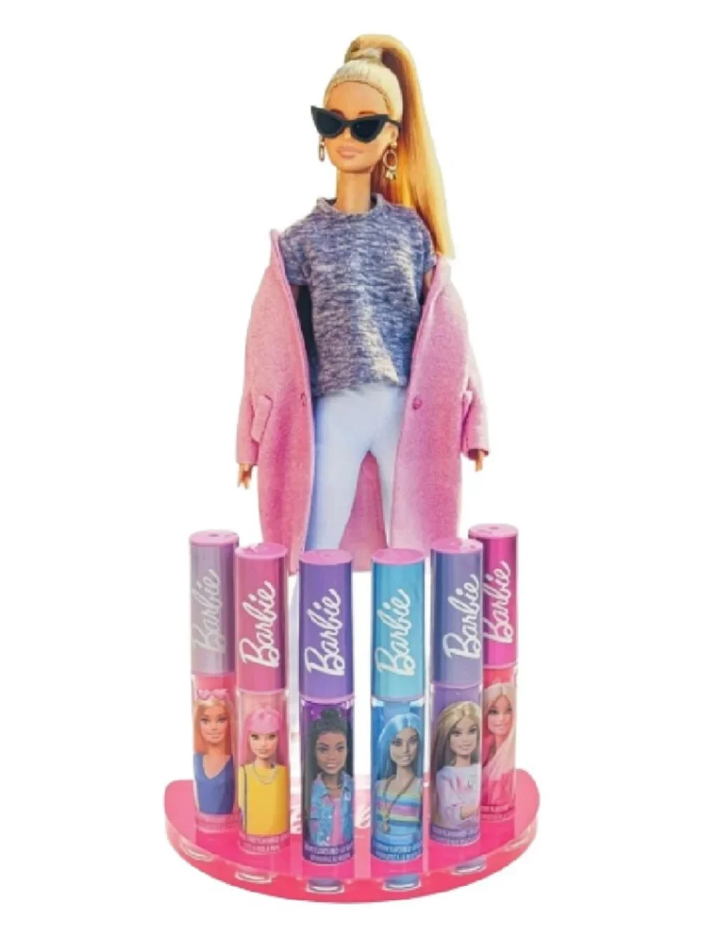 Barbie Plant Based Lip Gloss & Acrylic Storage, Display Stand NEW (No Doll)